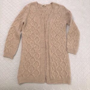 Cocogio wool blend open front long cardigan. Size medium.